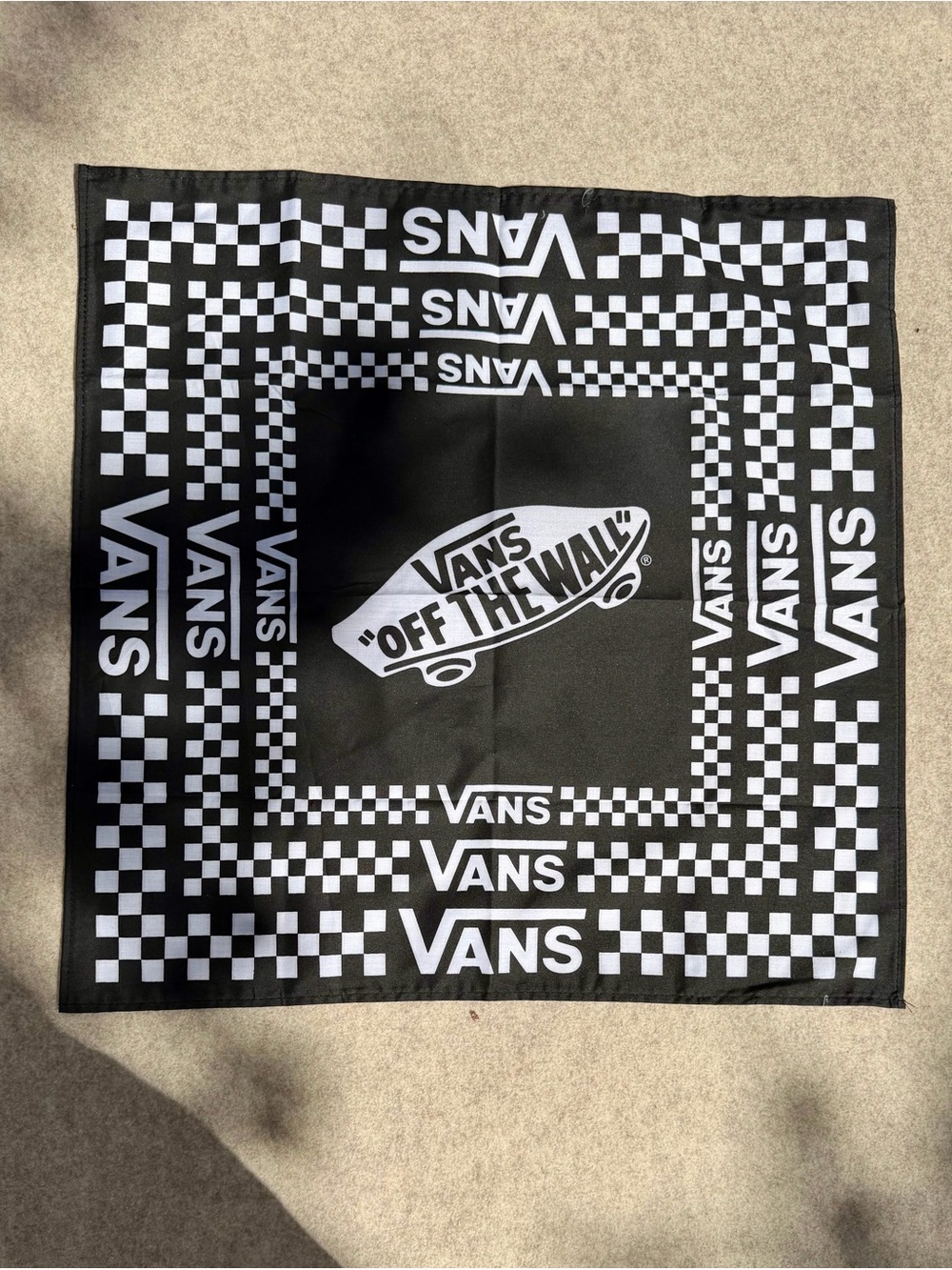 Vans Black & White Checkerboard 'Off The Wall' Bandana